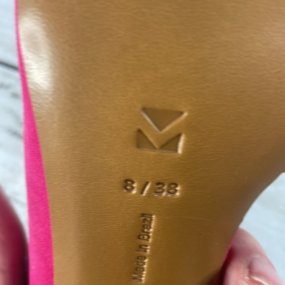 NWOT Mercedes Castillo Fuschia Suede IZAR HIGH Chunky Heeled Mules - Picture 12 of 12